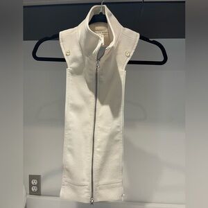 $248 Veronica Beard SANTO KNIT DICKEY jacket blazer zip insert off white cream